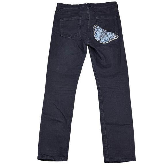 GUCCI Appliqué Black Butterfly Skinny Denim Jean Sz 28 - Picture 4 of 9